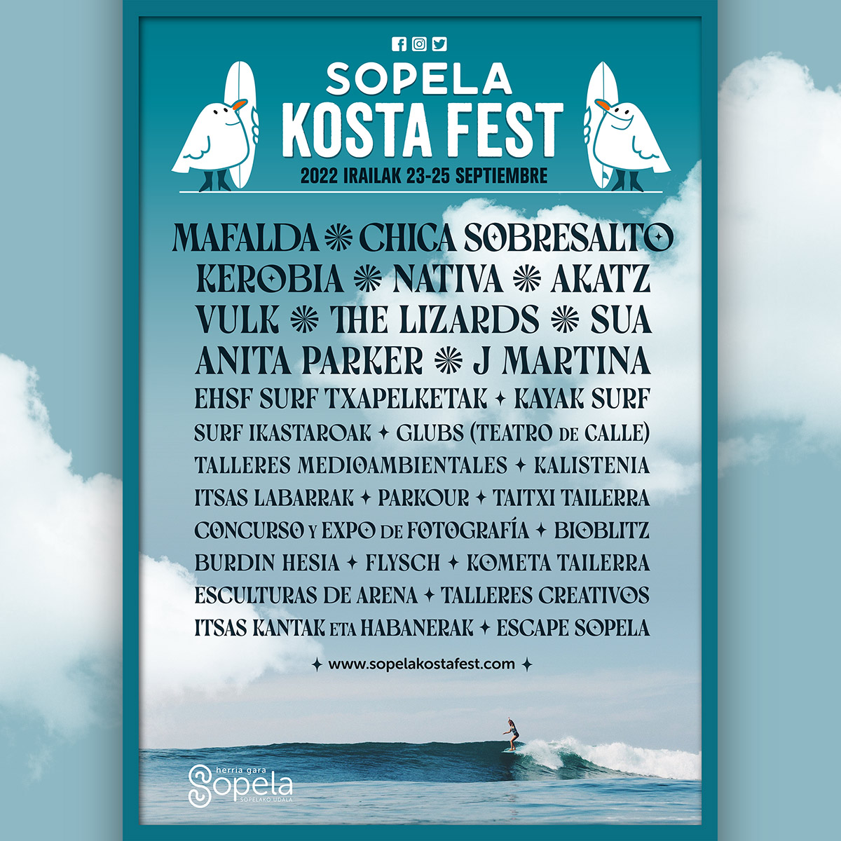 Musika, natura eta surfa dira beste urte batez Sopela Kosta Fest jaialdiaren protagonistak
