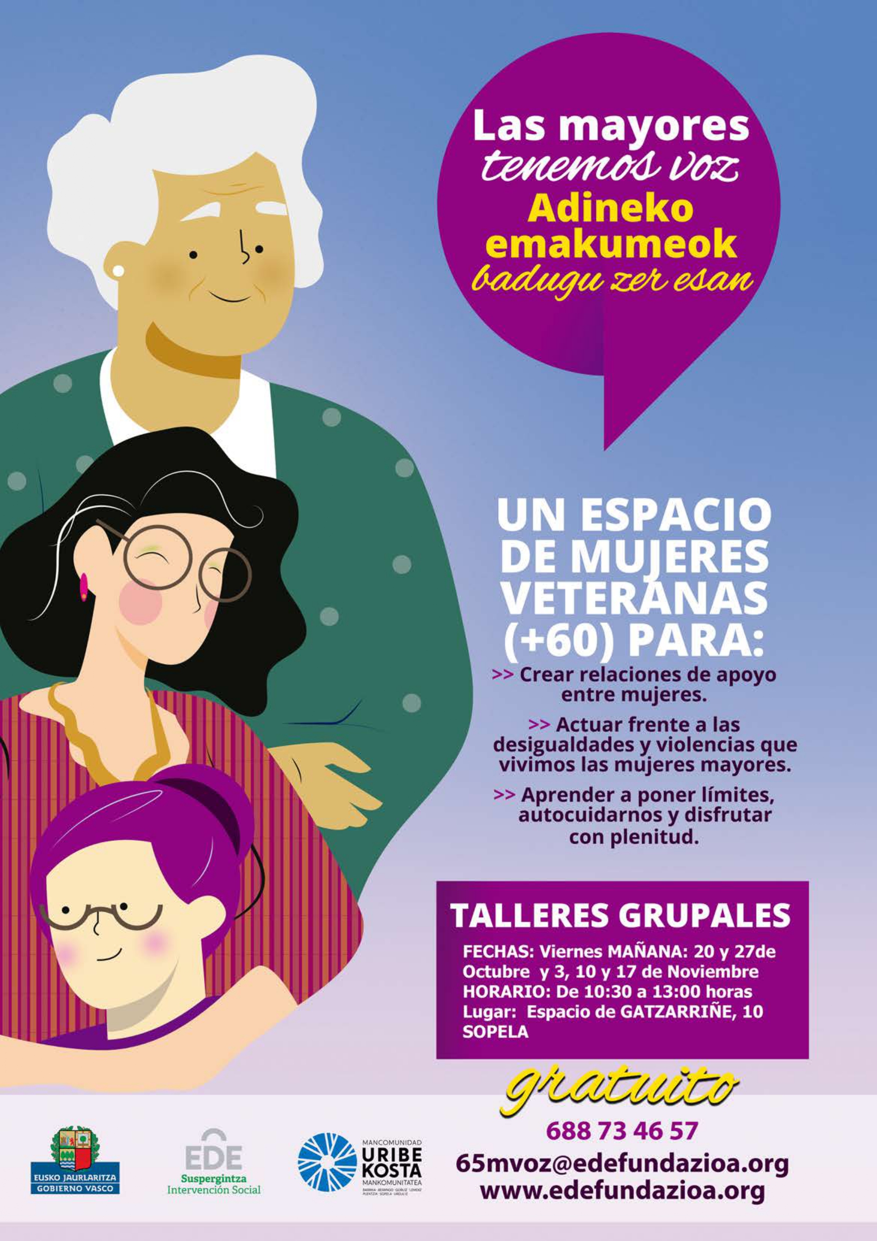 “Adineko emakumeok badugu zer esan” Talde- Tailerrak Uribe Kostara heldu dira