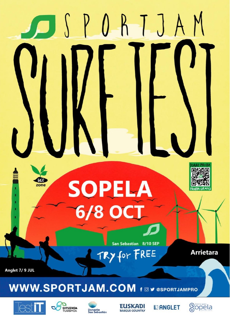 El Sportjam Surftest Tour llega a Sopela del 6 al 8 de octubre