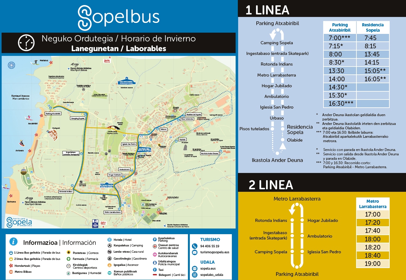 Sopelbus estrena un diseño de recorrido más claro y modifica su horario para mejorar la conectividad